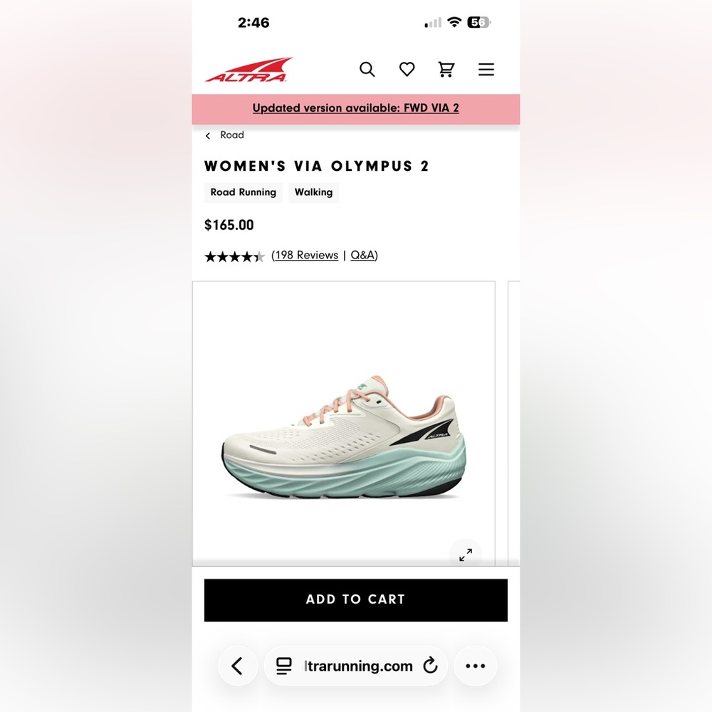 Altra Women's Olympus 2 Running Shoes - Cream with Peach Accents - Picture 5 of 5